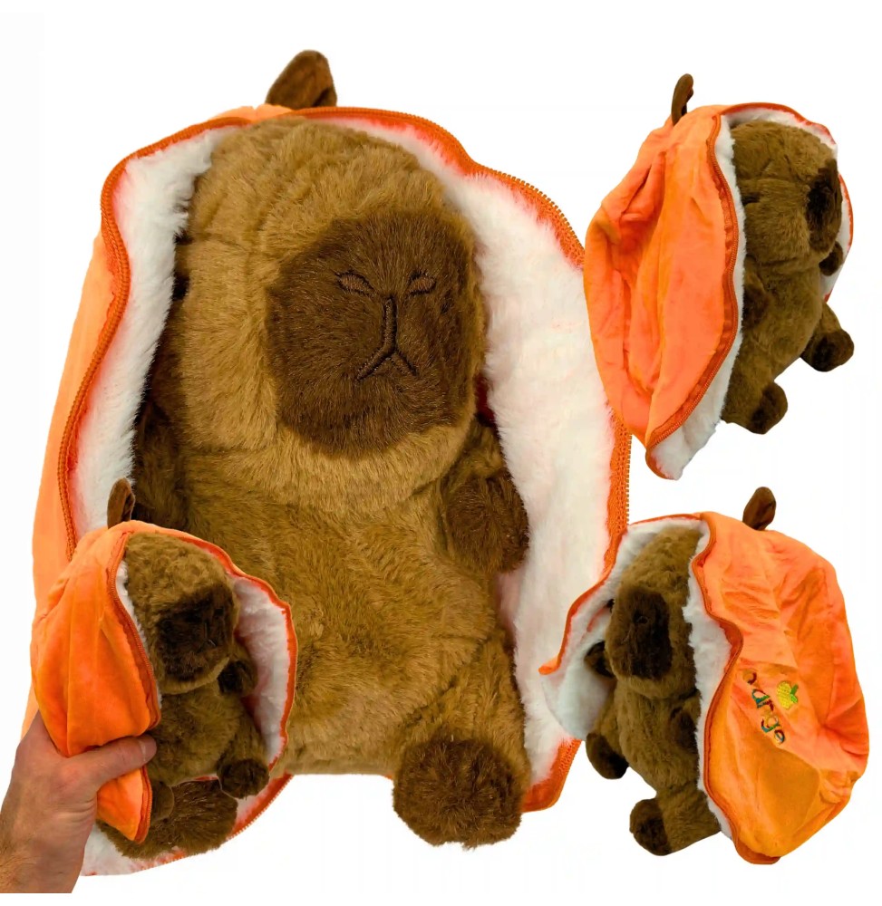 Orange Capybara Toy 25 cm Plush