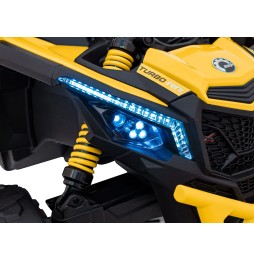 Vehicul ATV CAN-AM Maverick galben pentru copii