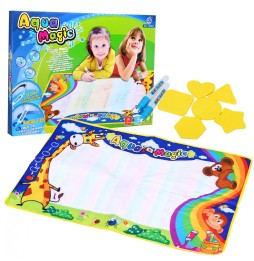 Creative Water Mat for Kids with Markers and Puzzles