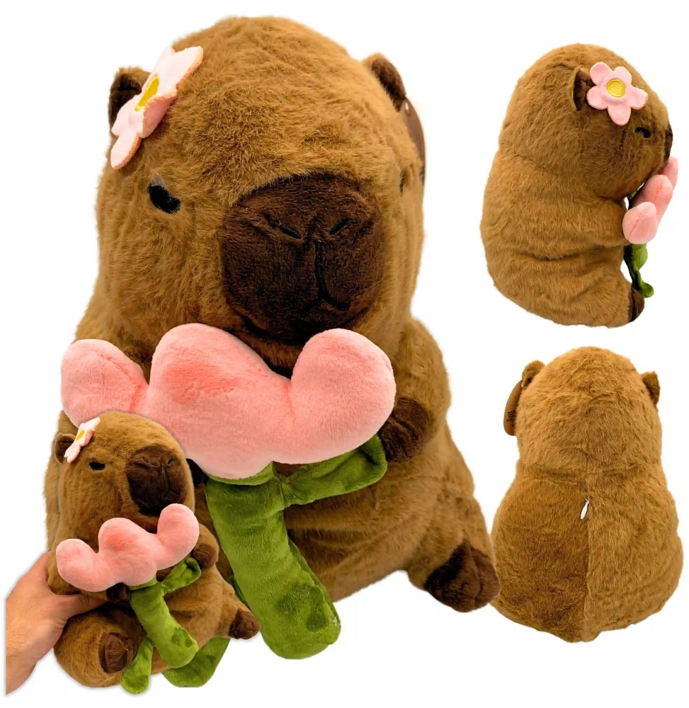 30 cm Capybara with Tulip - Plush Toy