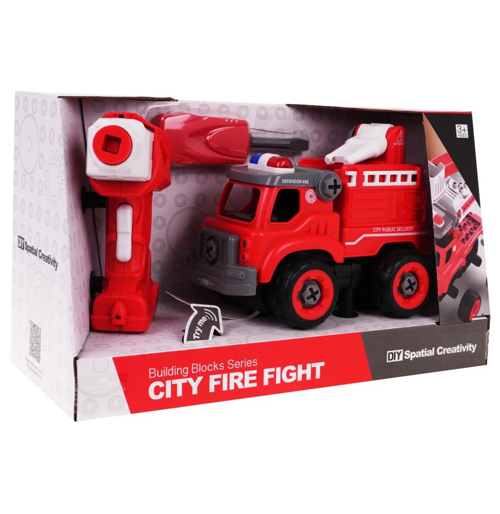 Disassembled Fire Truck with Accessories for Kids