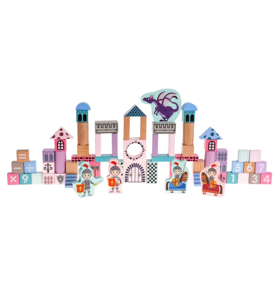 Wooden Castle Block Set for Kids 3+