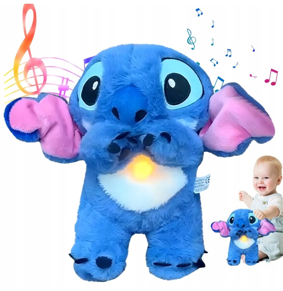 Jucărie plus Stitch cu muzică și LED 28 cm