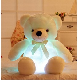 Ursuleț de pluș care luminează 50cm alb