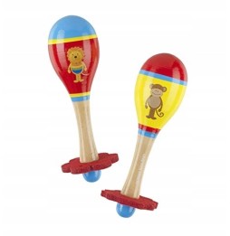 Lion & Monkey Wooden Maracas Set