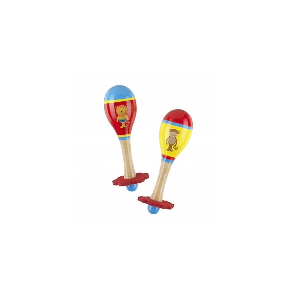 Lion & Monkey Wooden Maracas Set