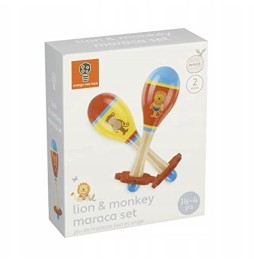 Lion & Monkey Wooden Maracas Set