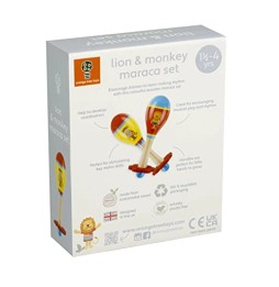 Lion & Monkey Wooden Maracas Set