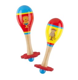 Lion & Monkey Wooden Maracas Set