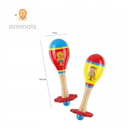 Lion & Monkey Wooden Maracas Set