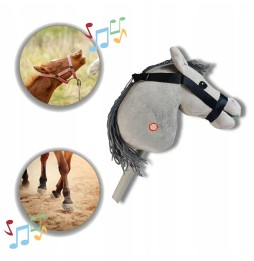 Hobby Horse Gray Horse Head on Stick