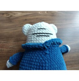 Navy Blue and White Handcrafted Teddy Bear