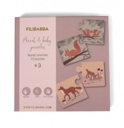 Filibabba puzzle mother and child nordic animals