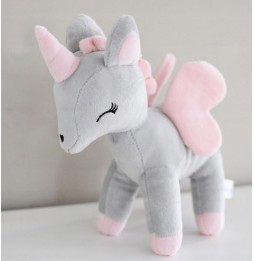 Plush Unicorn M - Gray-Pink