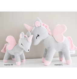 Plush Unicorn M - Gray-Pink