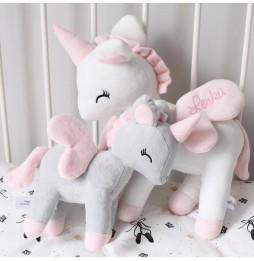 Plush Unicorn M - Gray-Pink