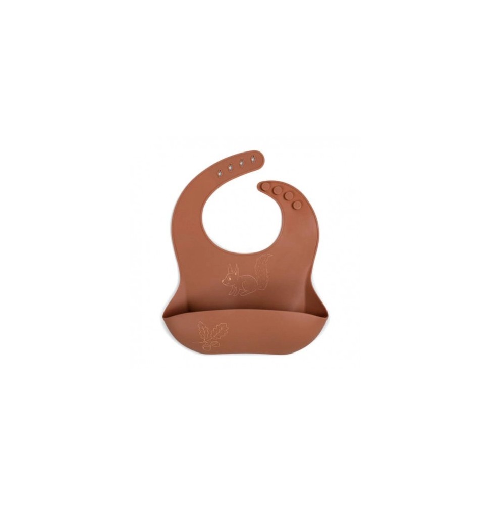 Filibabba Squirrel Silicone Bib for Kids