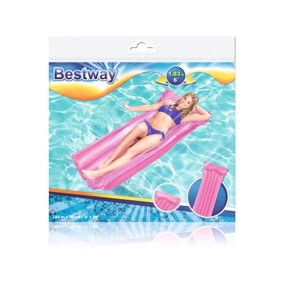 Transparent Beach Mattress 183 x 76cm Bestway Pink