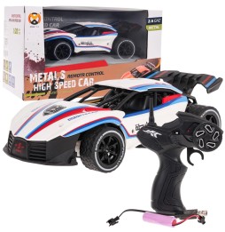 Mașinuță metalică speed 1:20 r/c albă