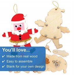 Baker Ross Santa Wooden Puppet Pack of 5