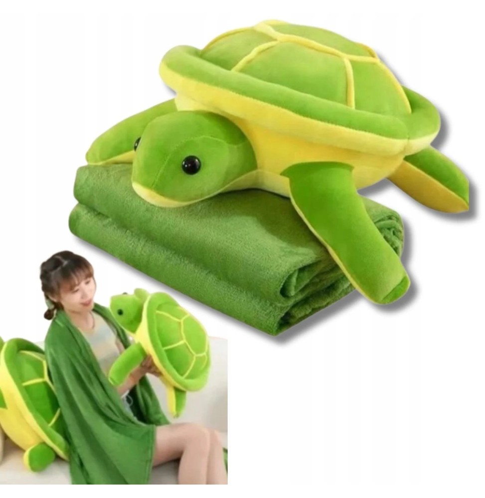 Żółwik z kocem pluszak 60 cm dla dzieci Żółwik z kocem pluszak 60 cm dla dzieci