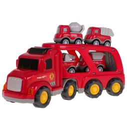 Tow Truck and Fire Truck Vehicle Set for Kids