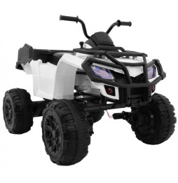 Quad XL ATV electric pentru copii alb 4x4 audio LED