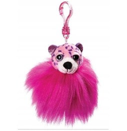 Russell Pompon pink leopard keychain