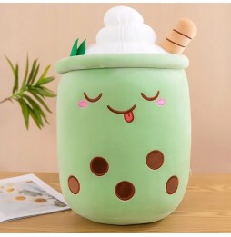 Plușă Bubble Tea verde cu cremă 70 cm