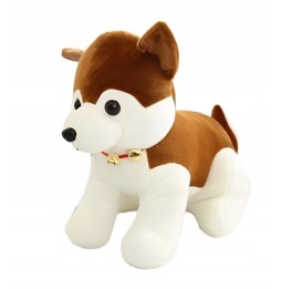 Mascota câine husky căprui 20 cm