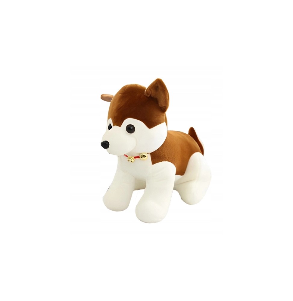 Mascota câine husky căprui 20 cm