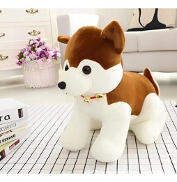 Mascota câine husky căprui 20 cm