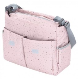 Geanta practica pentru carucior Flap Bag Leaf Pink