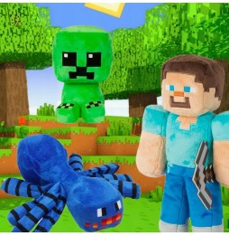 Set of 3 My World Plush Toys - Steve, Creeper, Spider