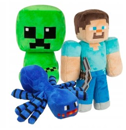 Set of 3 My World Plush Toys - Steve, Creeper, Spider