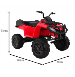 Red XL ATV Quad for Kids - 4x4 Drive, LED Audio