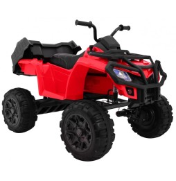 Red XL ATV Quad for Kids - 4x4 Drive, LED Audio