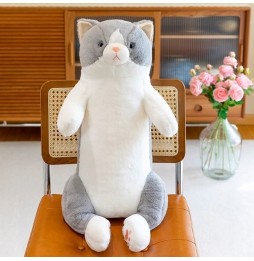 Long Ashy Gray Cat Plush Toy 35 cm