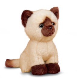 Realistic Plush Siamese Kitten 20 cm