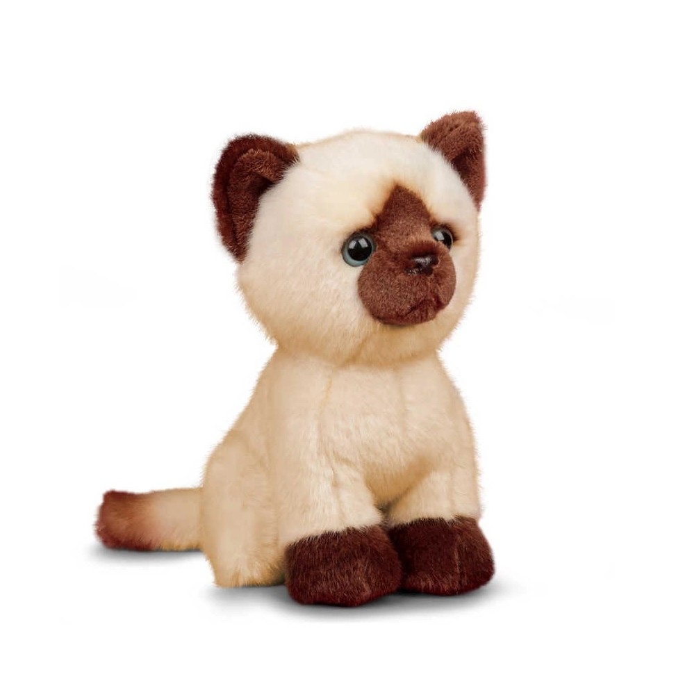 Realistic Plush Siamese Kitten 20 cm