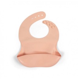 Filibabba silicone bib with pocket peach