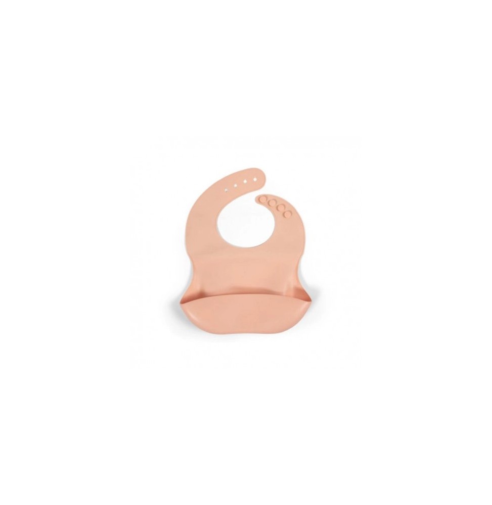 Filibabba silicone bib with pocket peach