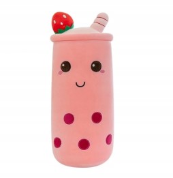 Bubble Tea Plush Pillow 45 cm Pink