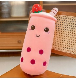 Bubble Tea Plush Pillow 45 cm Pink