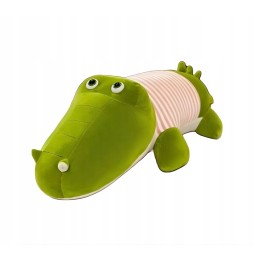 Pluszowy krokodyl zielony 45cm z różowymi paskami