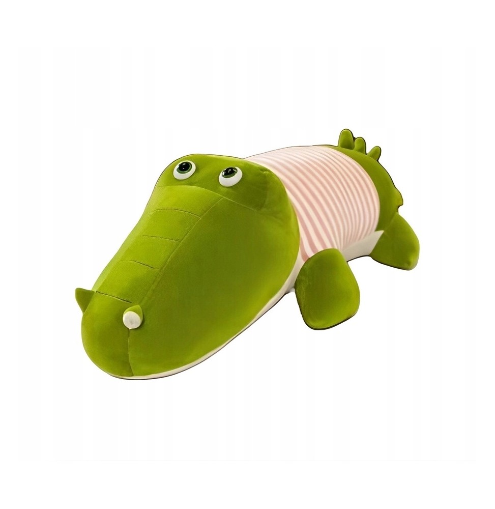 Pluszowy krokodyl zielony 45cm z różowymi paskami Pluszowy krokodyl zielony 45cm z różowymi paskami