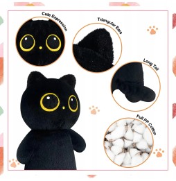 Plush Cat Pillow 90cm Black