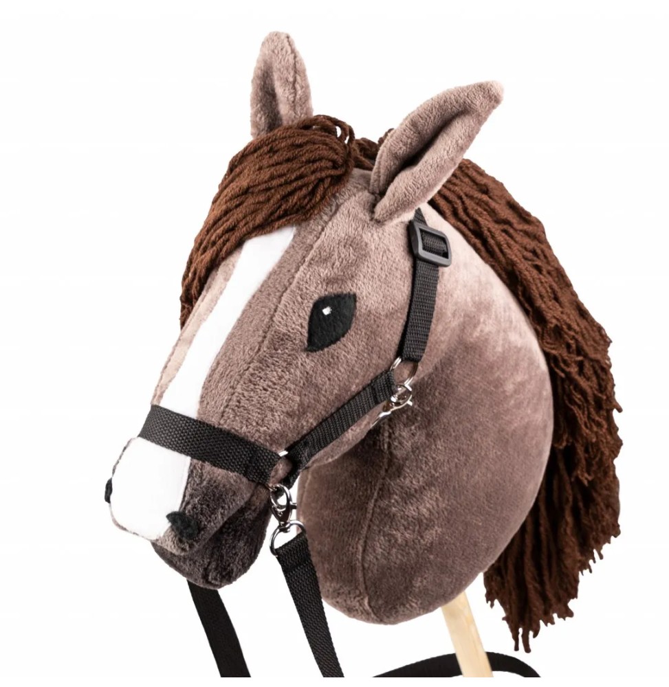 Cal hobby horse castaniu A3 cu zgardă