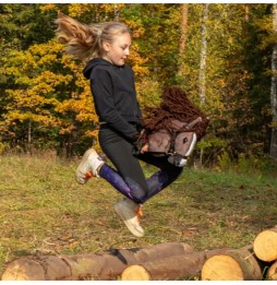 Cal hobby horse castaniu A3 cu zgardă