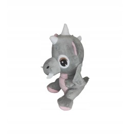 Large Gray Pink Plush Dragon 25 cm